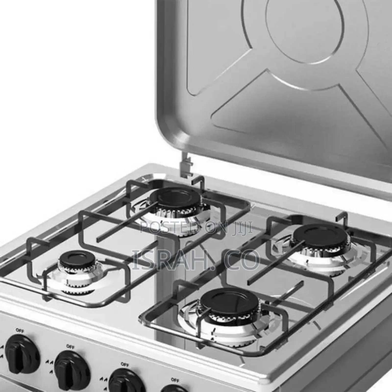 4 Burner Gas Stove Hob Cast Iron Gas Hob Cooker- Grey