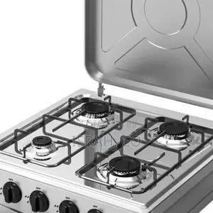 4 Burner Gas Stove Hob Cast Iron Gas Hob Cooker- Grey