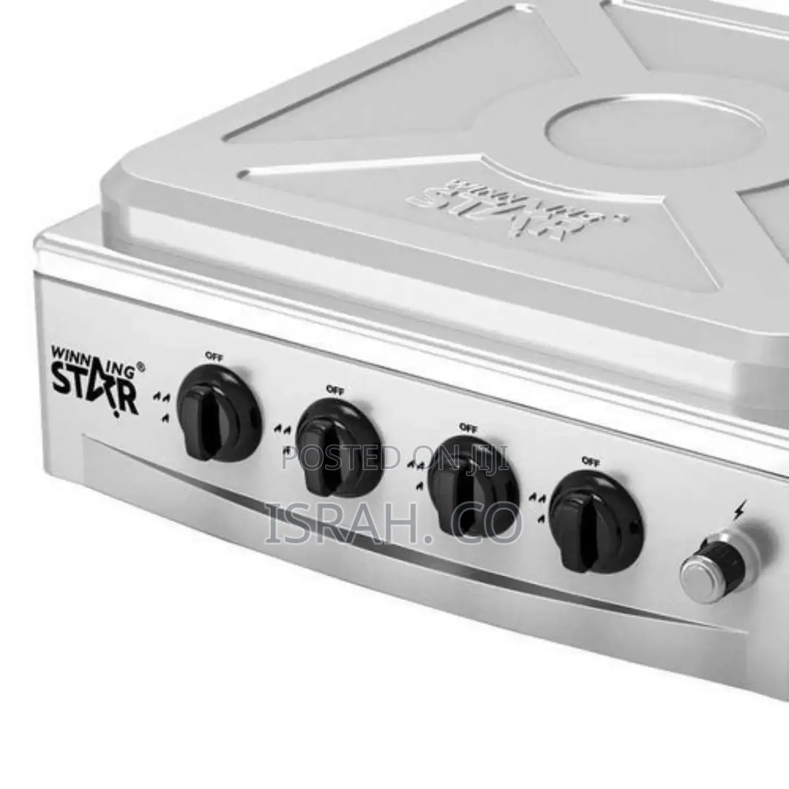 4 Burner Gas Stove Hob Cast Iron Gas Hob Cooker- Grey
