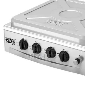 4 Burner Gas Stove Hob Cast Iron Gas Hob Cooker- Grey