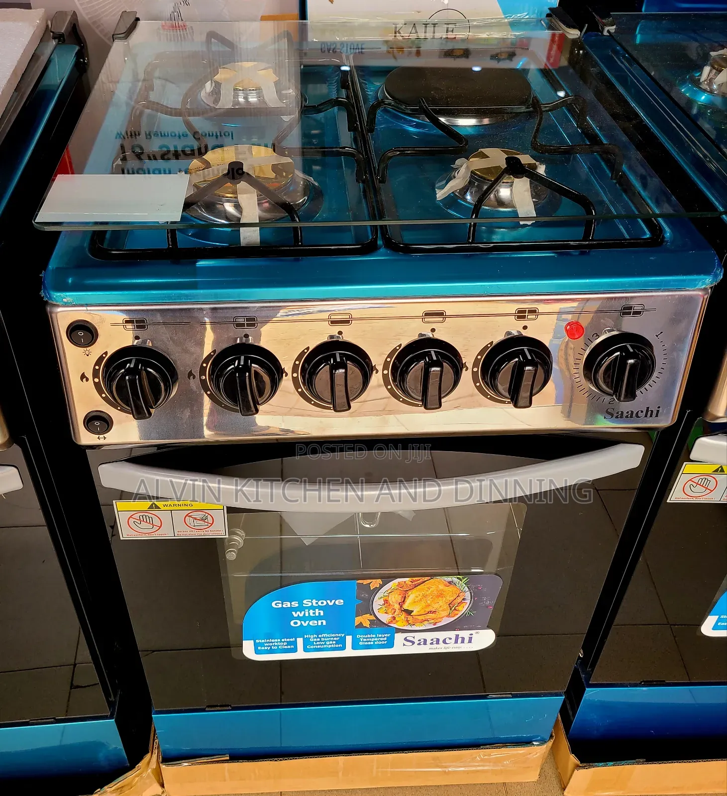 Gas Cooker 3gas + 1electric Hot Plate With Oven