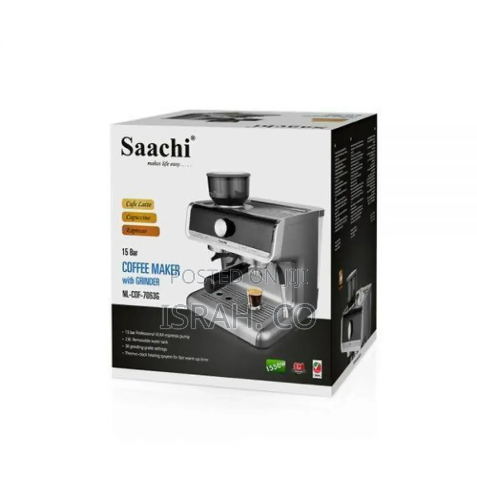 Saachi Cuppucino, Coffee Makergrinder15 Bar Espresso Pump