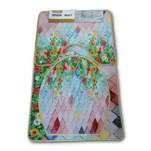 3 PCS Non-Slip Toilet Bathroom Rugs Carpets-Multi-Colour