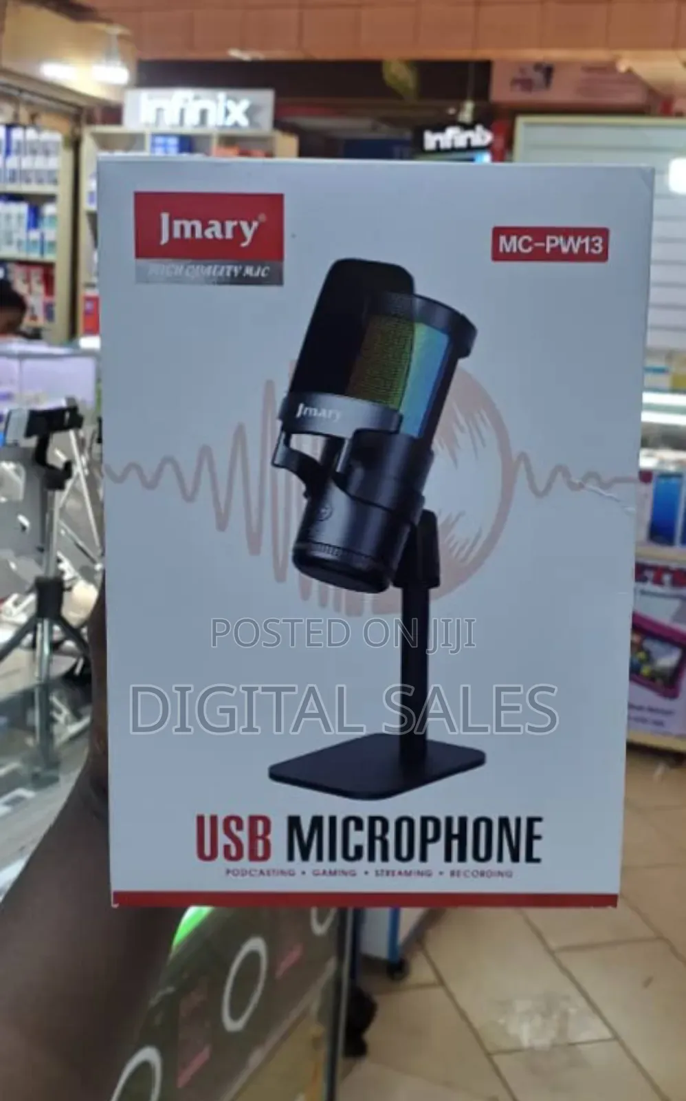 JMARY MC-PW13 RGB Light Plug and Play Desktop USB Microphone