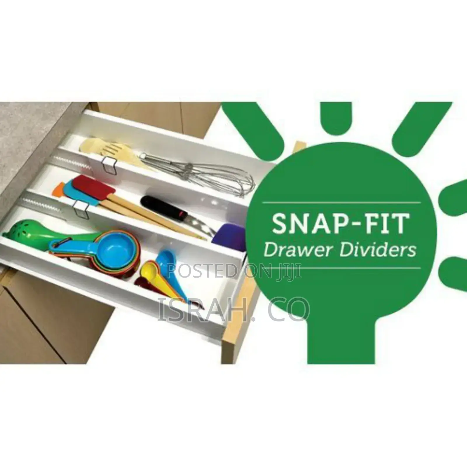 SNAP Drawer Divider Kitchen Organizer Cutlery Tray-White.