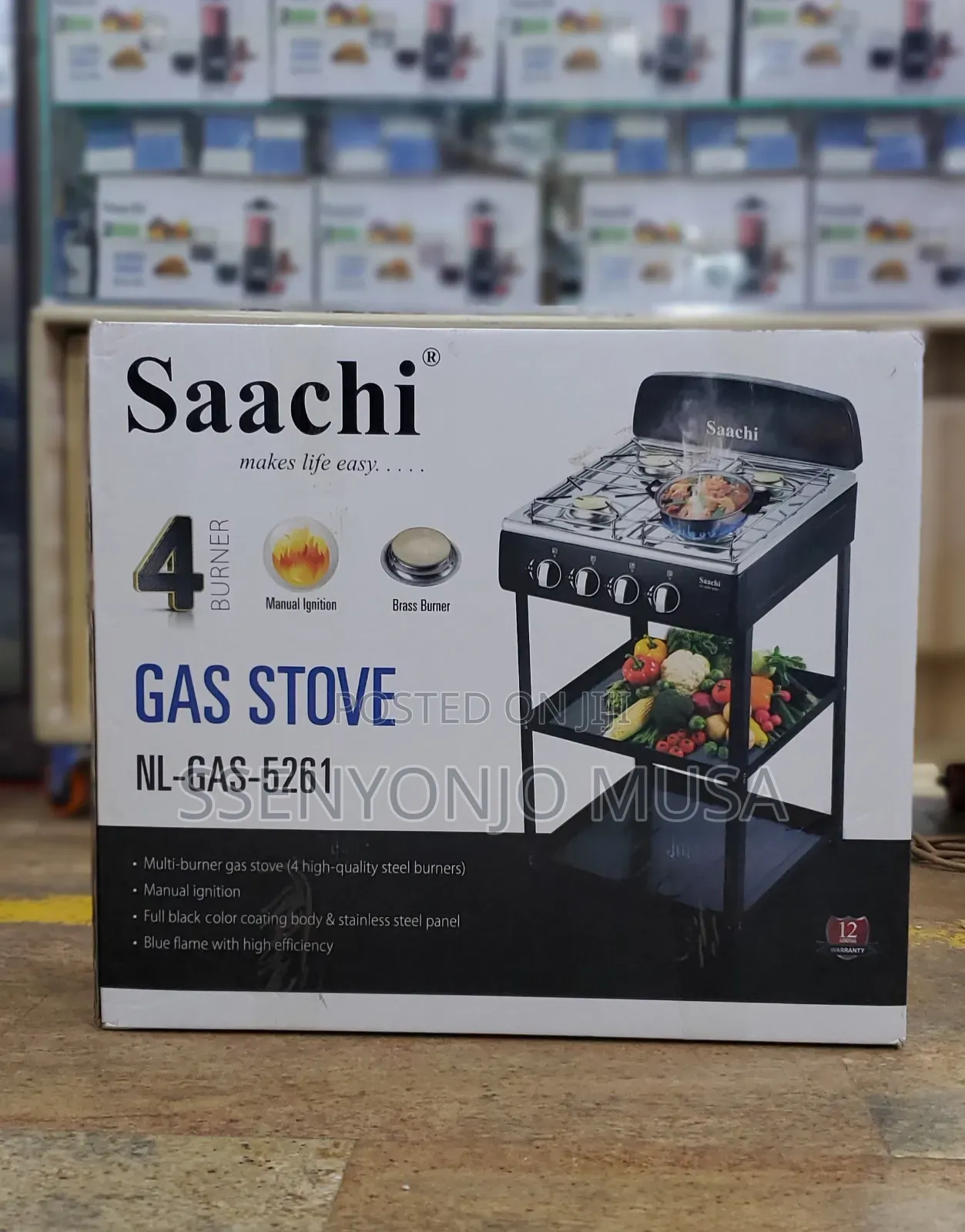 Saachi Nl-Gas-5261 4 Burner Gas Stove - Manual Ignition