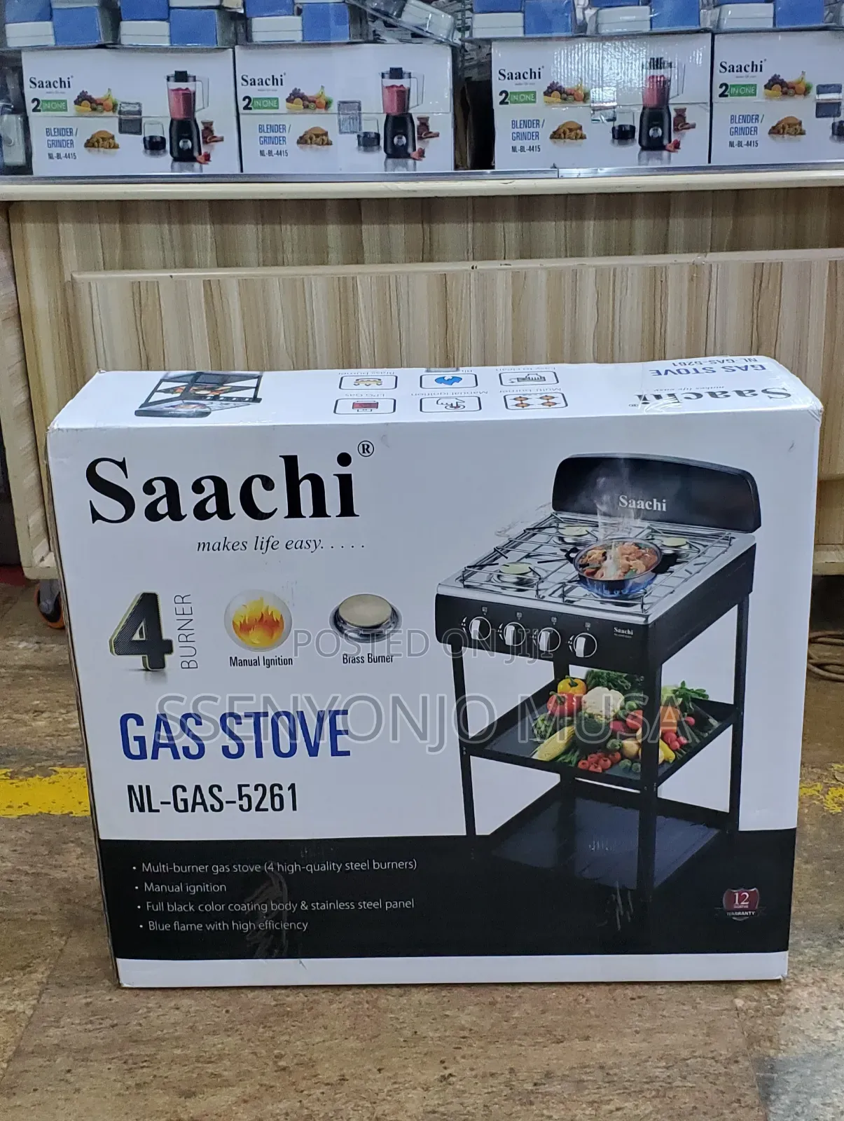 Saachi Nl-Gas-5261 4 Burner Gas Stove - Manual Ignition