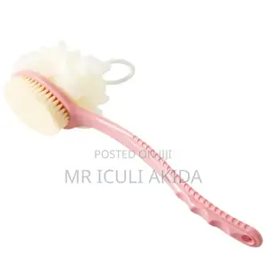 Soft Hair Double Sided Bath Brush Sponge WTH Long Handle
