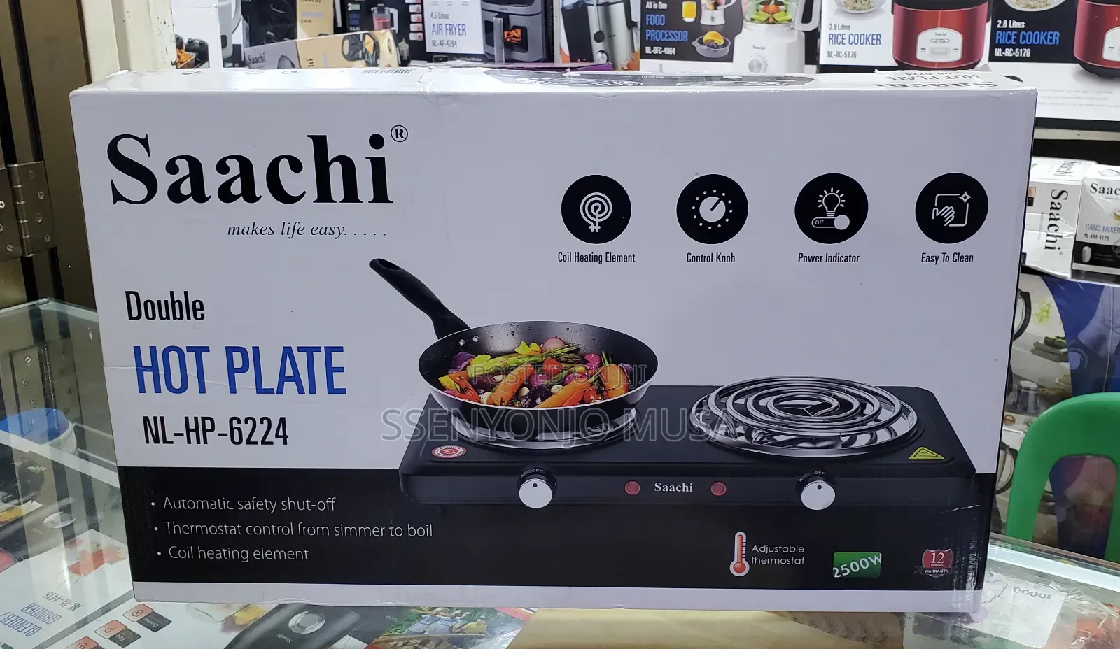 Saachi Nl-Hp-6224 Double Hot Plate - 2500w, Adjustable-