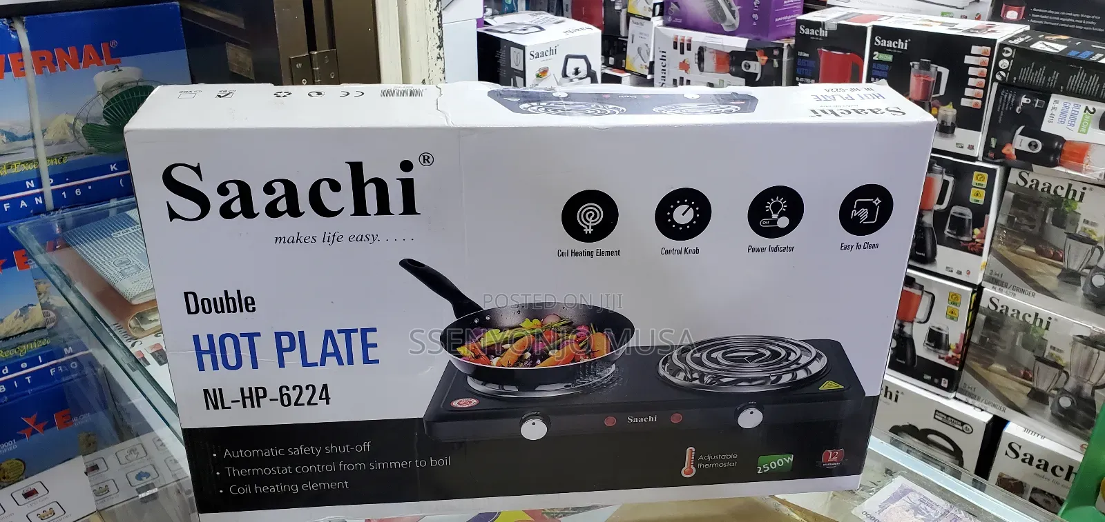 Saachi Nl-Hp-6224 Double Hot Plate - 2500w, Adjustable-