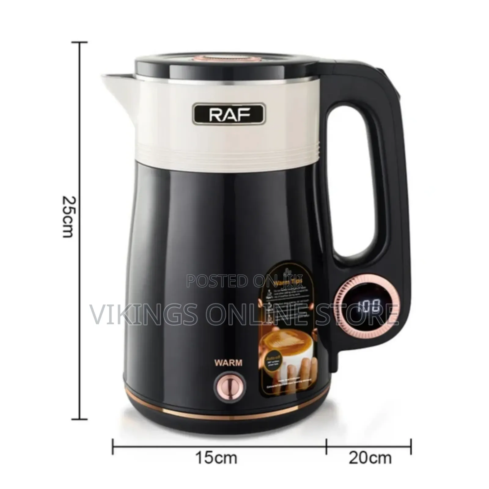 RAF 2.5L Cordless Kettle Black