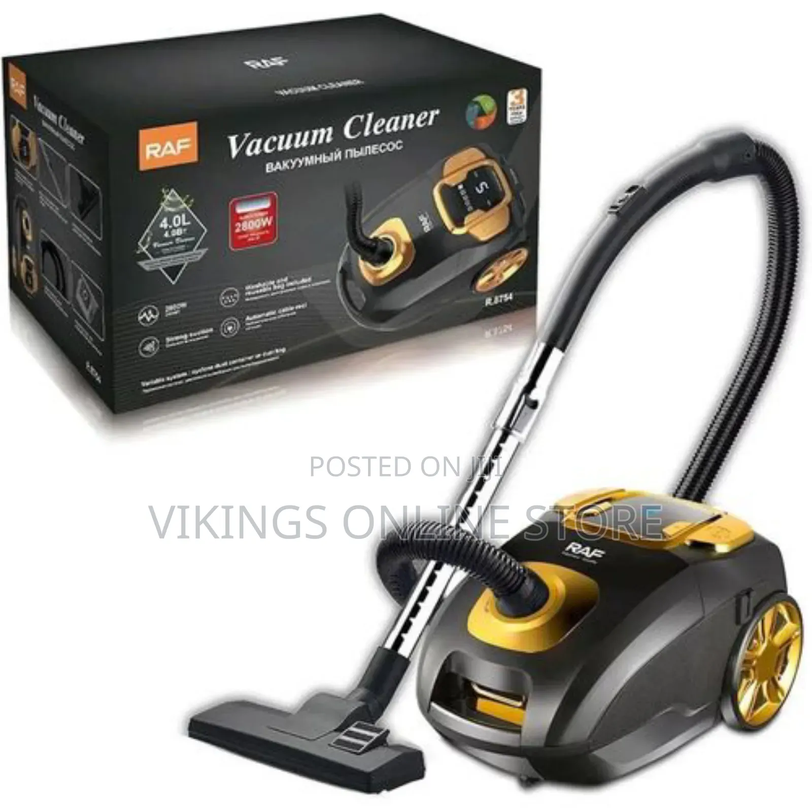 Raf Powerful Vacuum Cleaner 2800 Watt, 4 Liter, 220v, 50hz