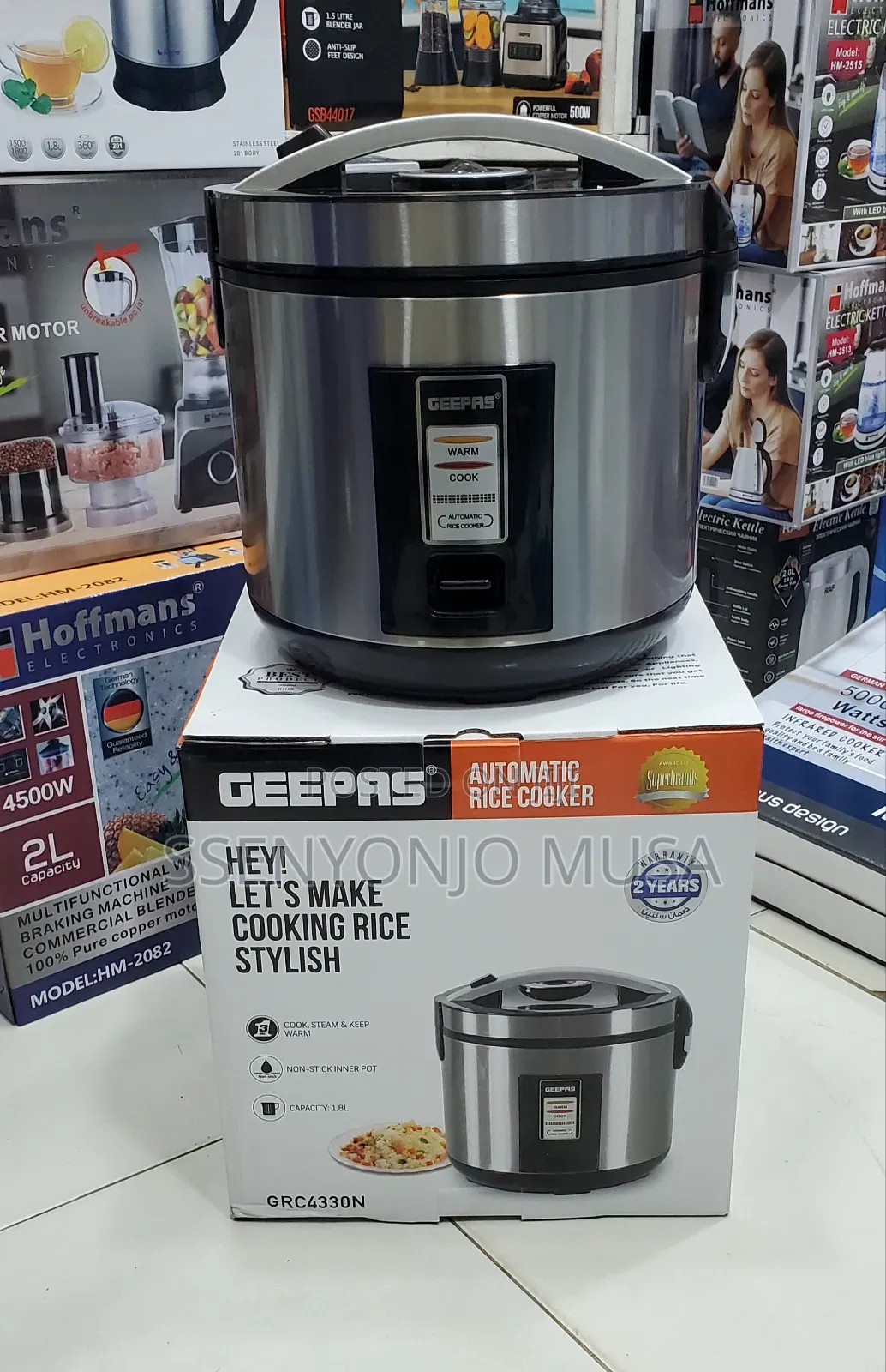 Geepas Rice Cooker 1.8l Grc4330 Stainless Steel-