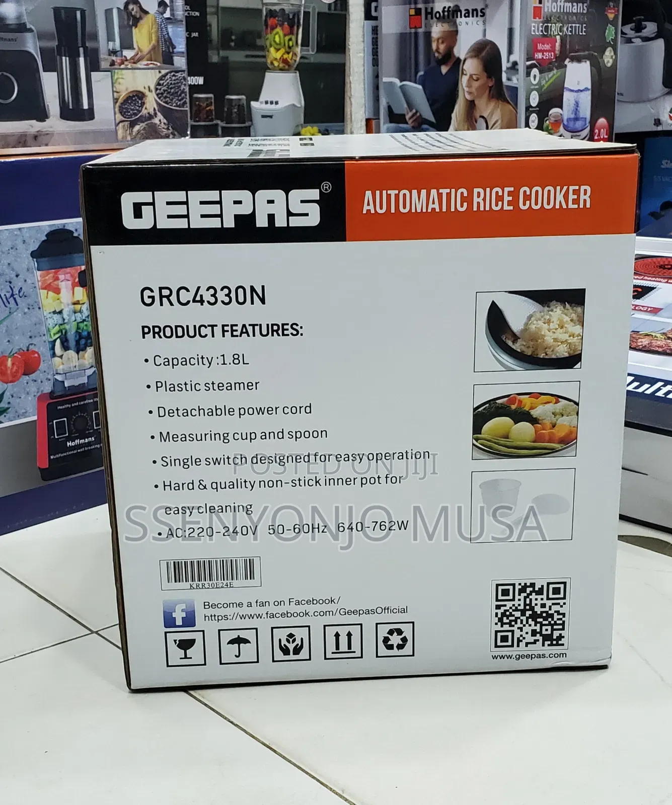 Geepas Rice Cooker 1.8l Grc4330 Stainless Steel-