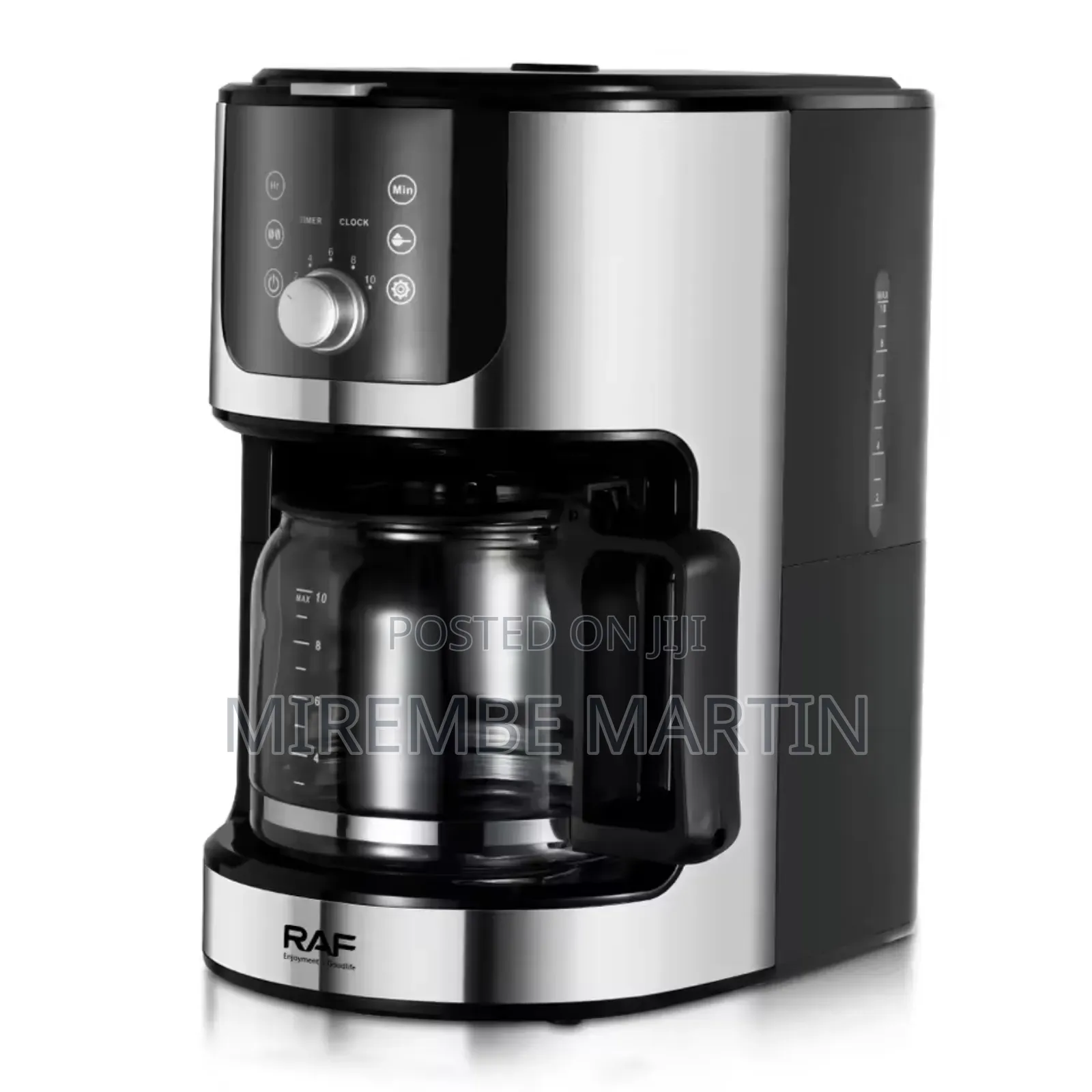 RAF 1.2L Water Reservoir Built-in Grinder Coffee Maker