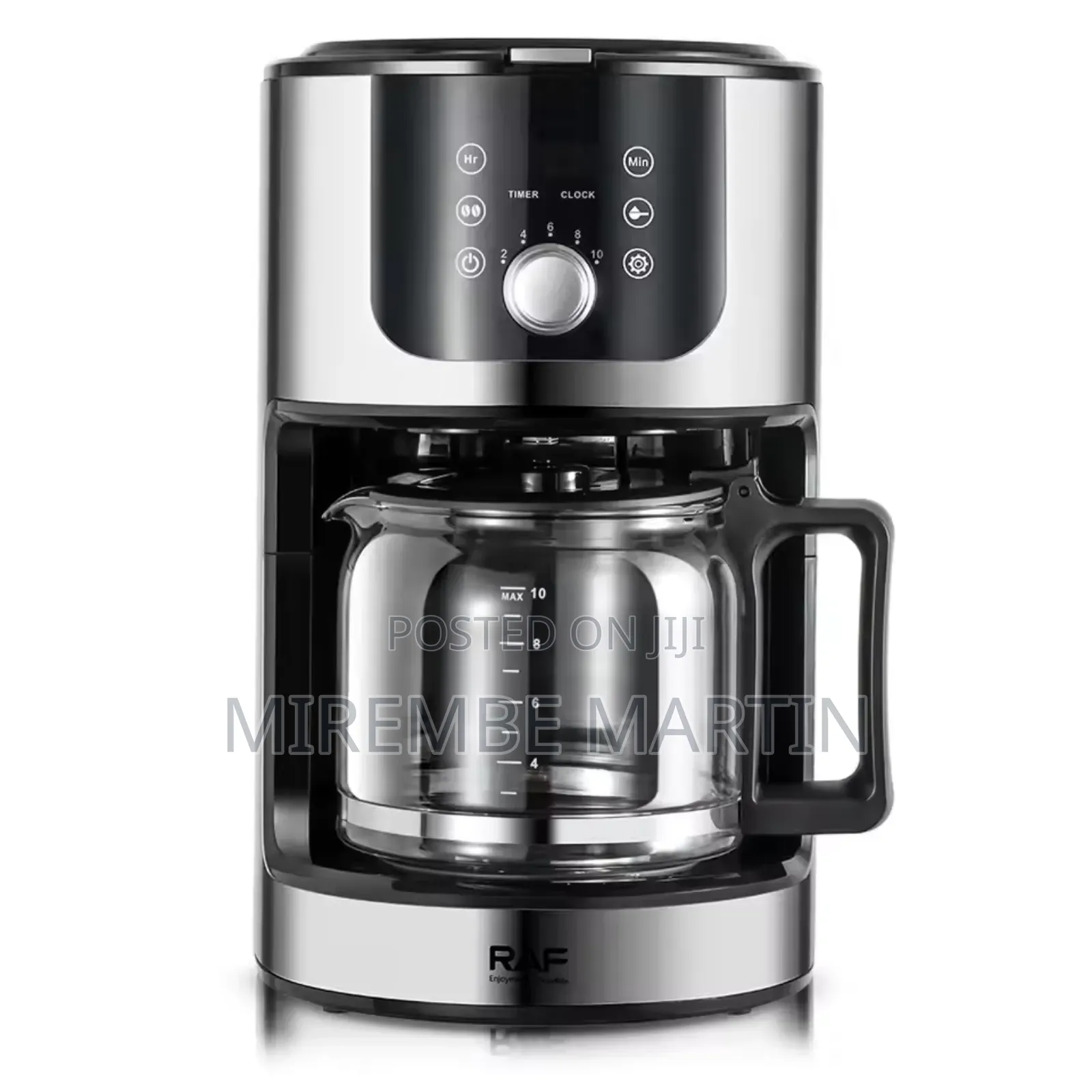 RAF 1.2L Water Reservoir Built-in Grinder Coffee Maker