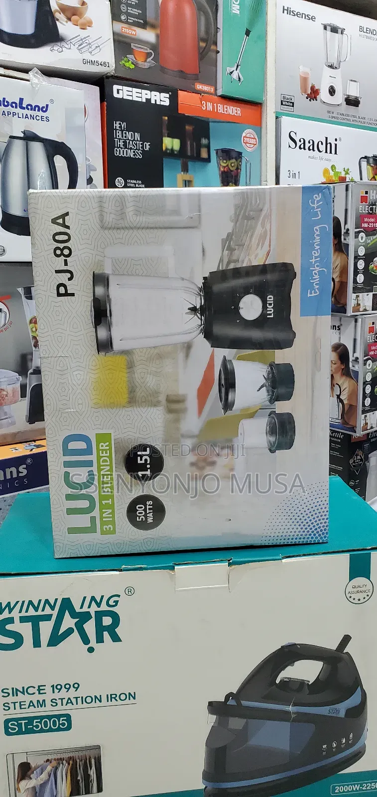 Lucid Blender 1.5l- 3-in-1 With Grinder Pj-80a - 500w