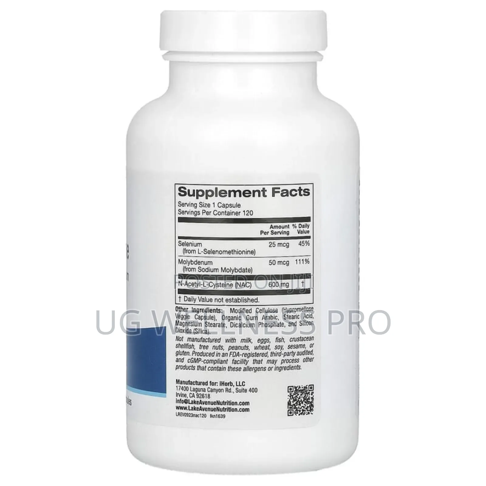Nac N-Acetyl L-Cysteine 600mg 120 Veg Caps
