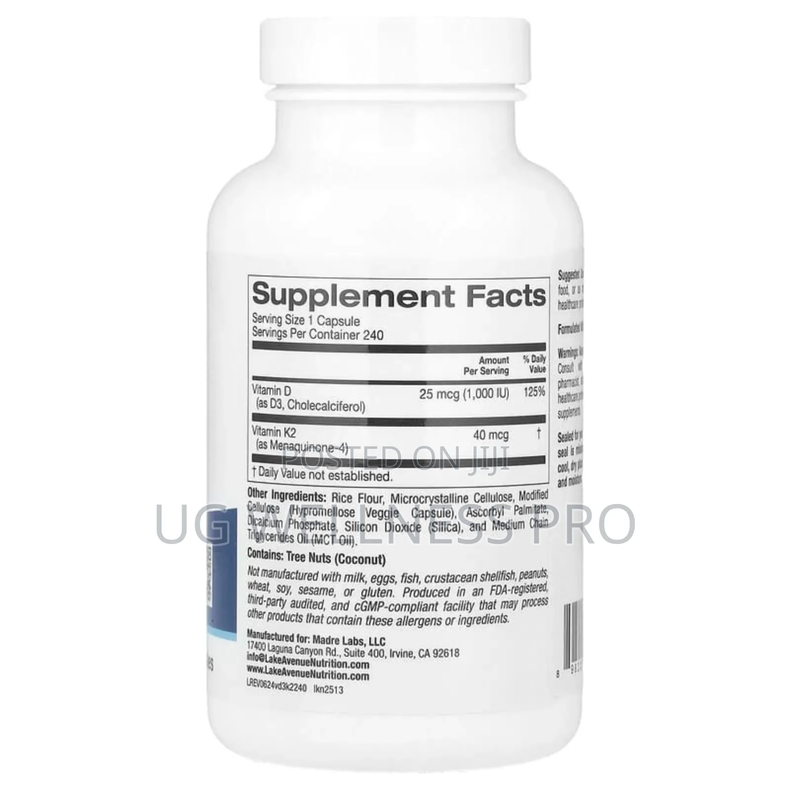 Lake Avenue Nutrition, Vitamin D3 + , 240 Veggie Capsules