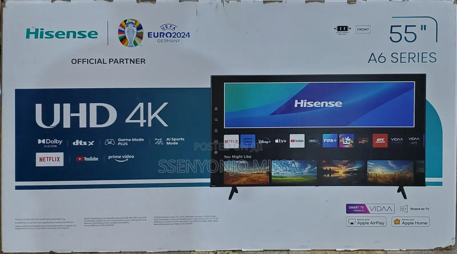 Hisense 55" A6series Uhd Smart Tv-Official Partner-Dolby