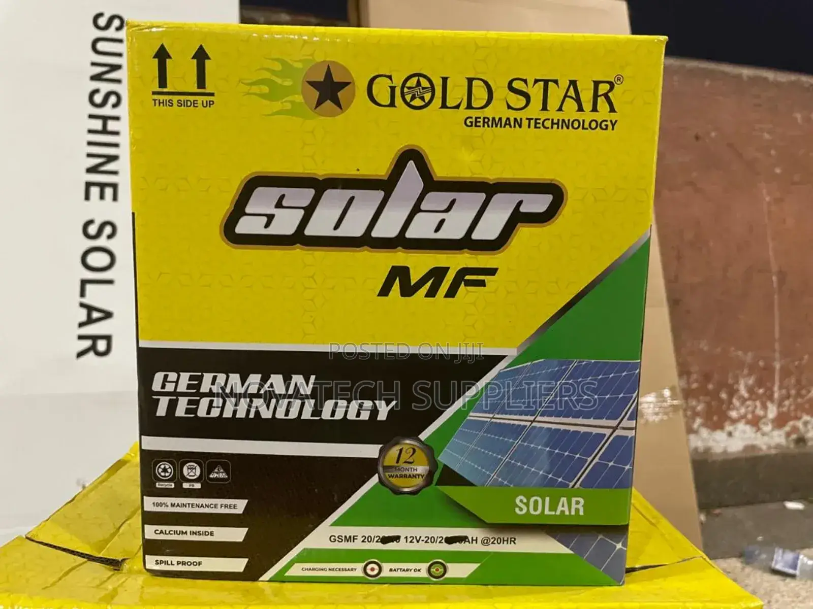 20ah Gold Star German Technology MF Solar Batteries Zak