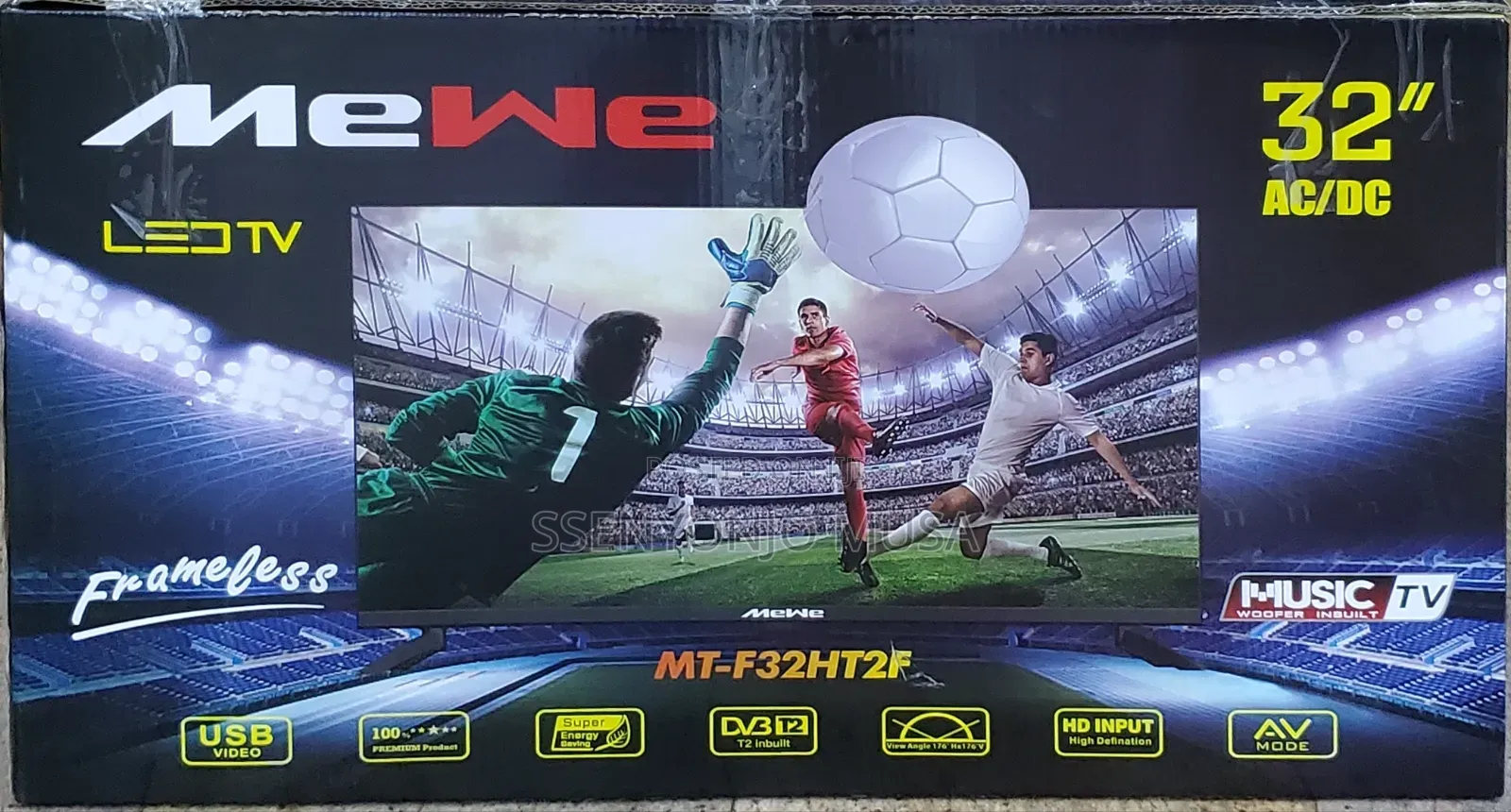 Mewe Mt-F32ht2f 32" Frameless Led Tv - Ac/Dc, Music Woofer-