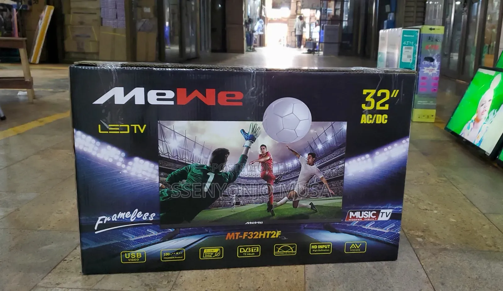 Mewe Mt-F32ht2f 32" Frameless Led Tv - Ac/Dc, Music Woofer-
