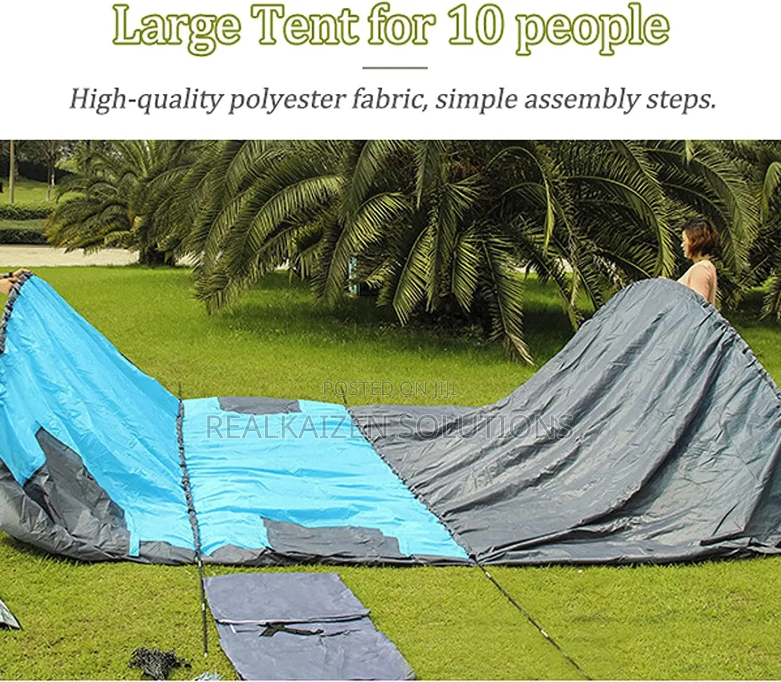 LFO 2 Room Large Space Tunnel Camping Tent 8-10 People