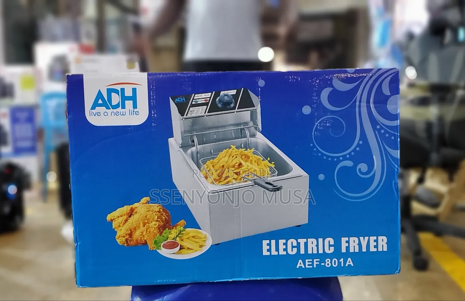 Adh Electric Deep Fryer 6l Aef-801a-2.5kw, 220-240v-60-200°c