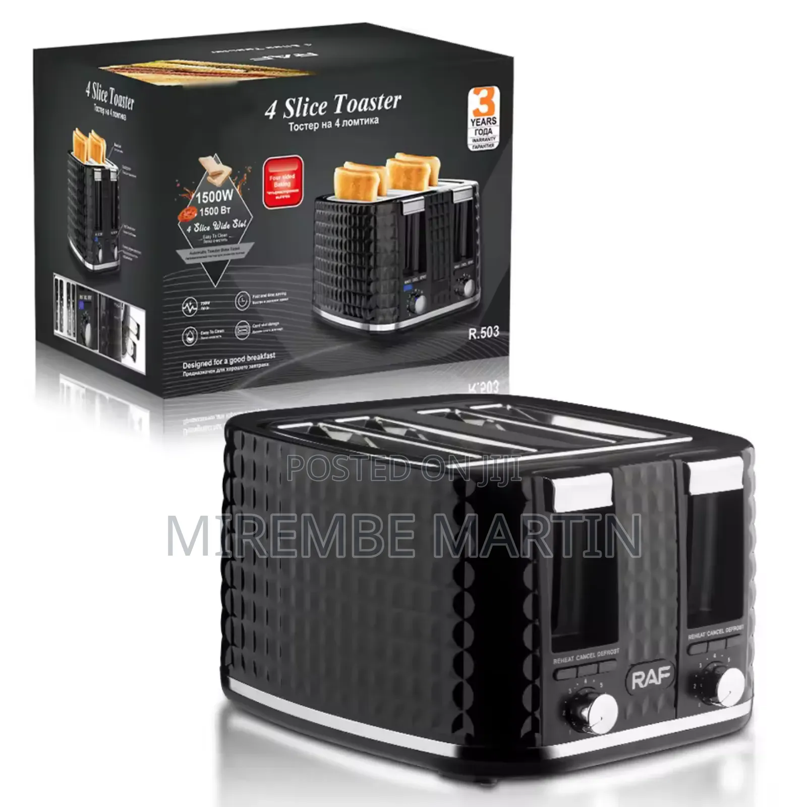 R.503 Household 4 Slice Toaster 1500W