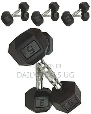 Photo - Rubber 5 Kg Dumbbell Set