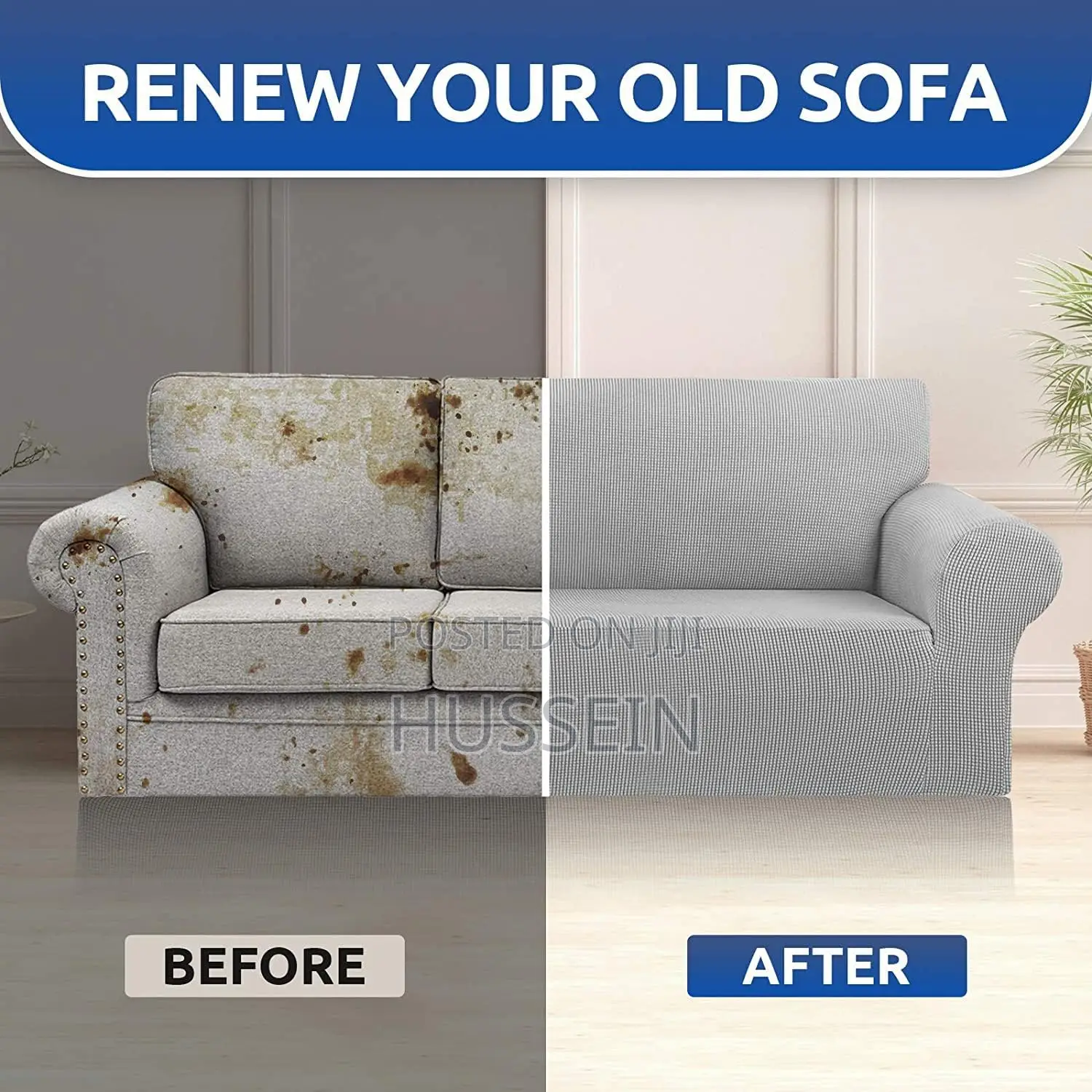 T/G Thinsgo High Stretch Sofa Cover, Anti-Slip Sofa Cover