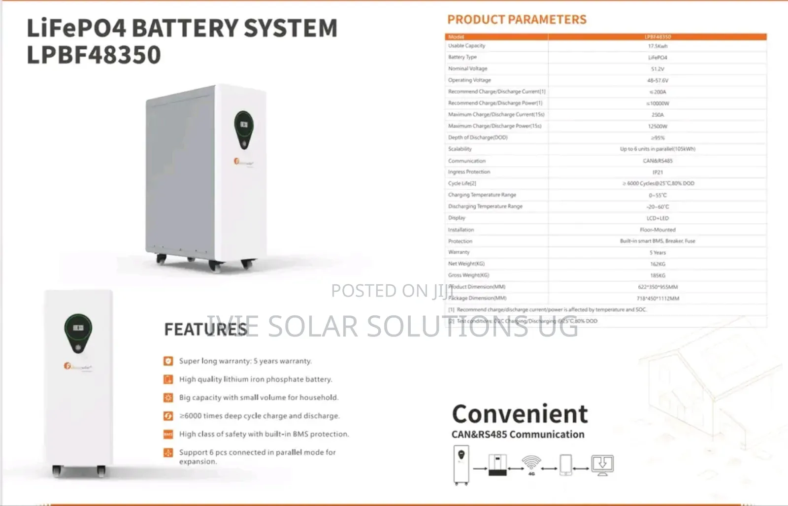 Felicity Lithium Ion Battery 17.5kwh 350ah 48v