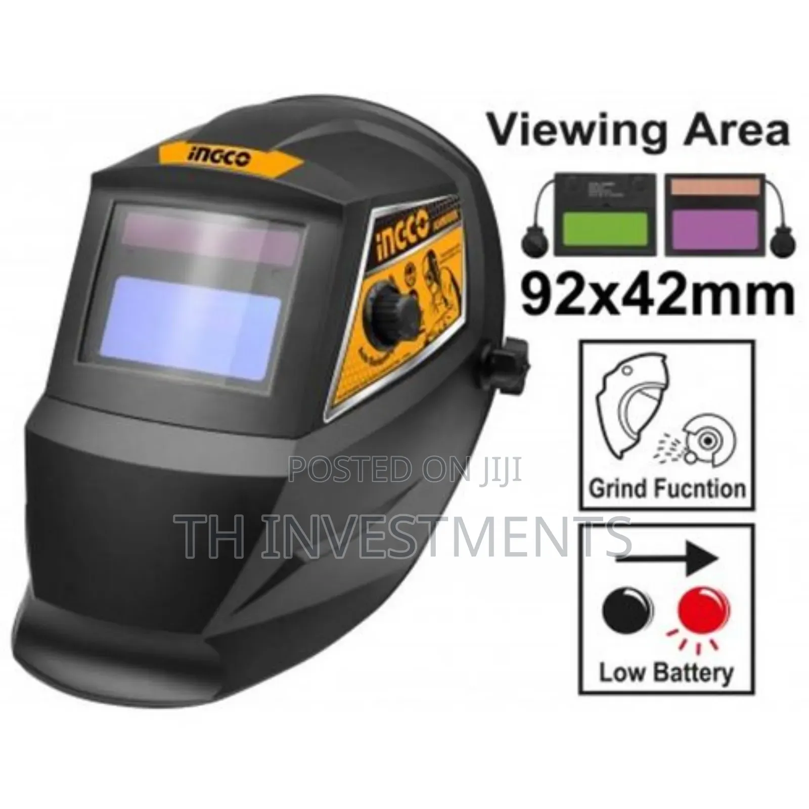 INGCO AHM008 Auto Darkening Welding Helmet - Black