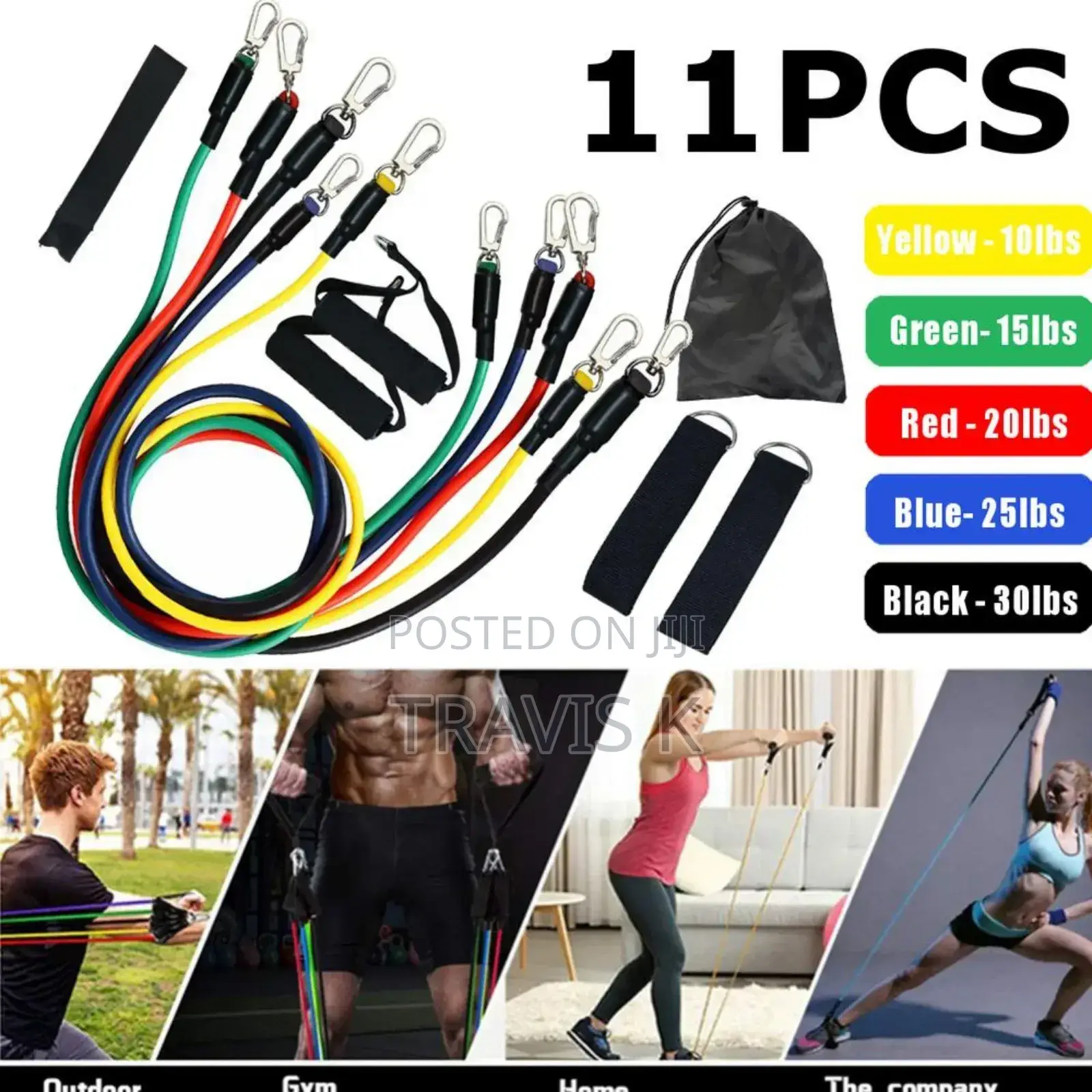Resistance Power Bands Set of 11pcs