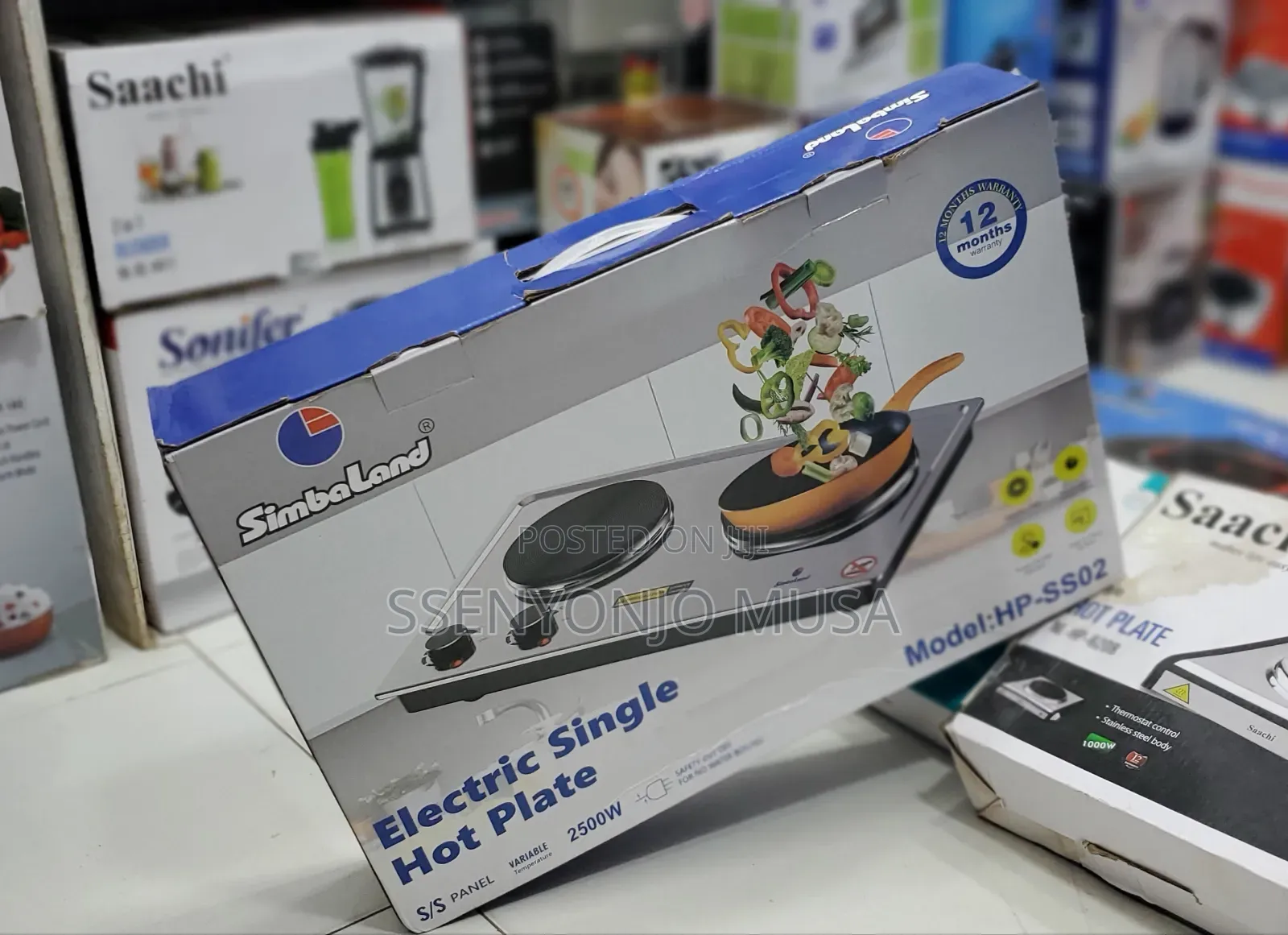 Simbaland Electric Double Hot Plate Hp-Ss02-2500w-Stainless-