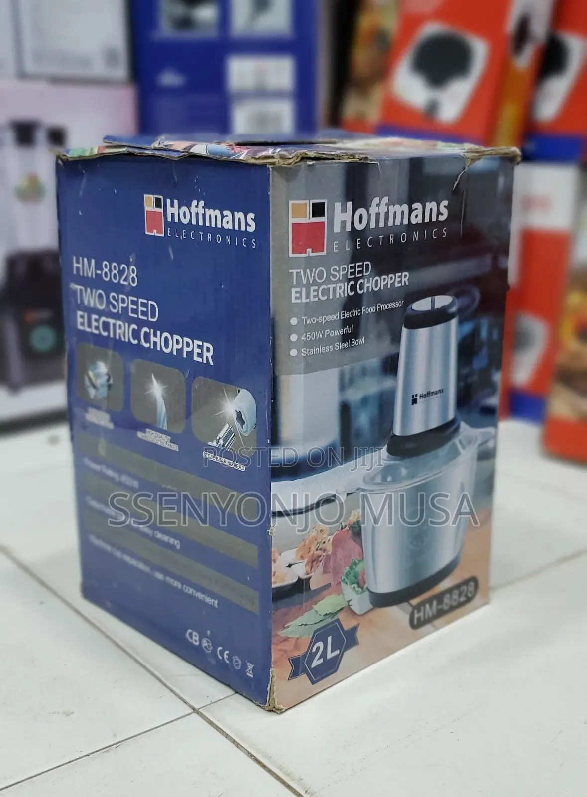 Hoffmans 2-Speed Electric Chopper HM-8828 - 450W, Stainless-