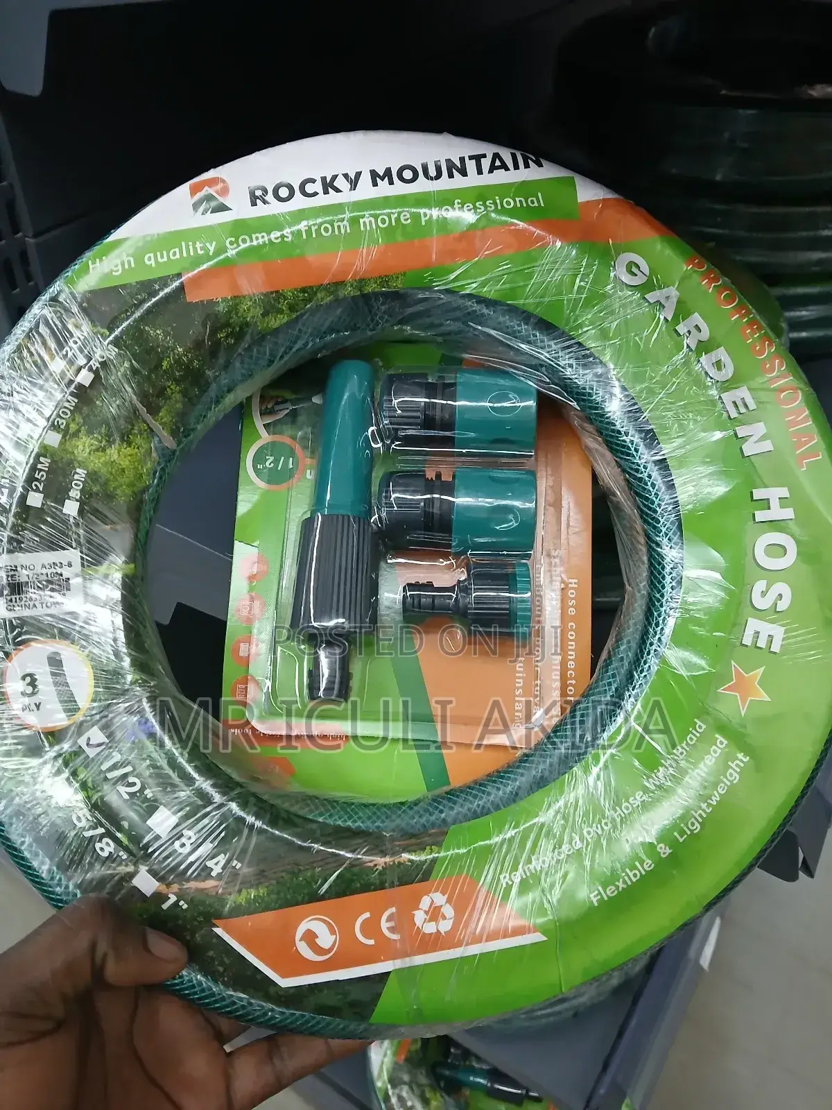 High Quality 30mtrs Green Garden Hose Pipe WTH Nozzle Kit