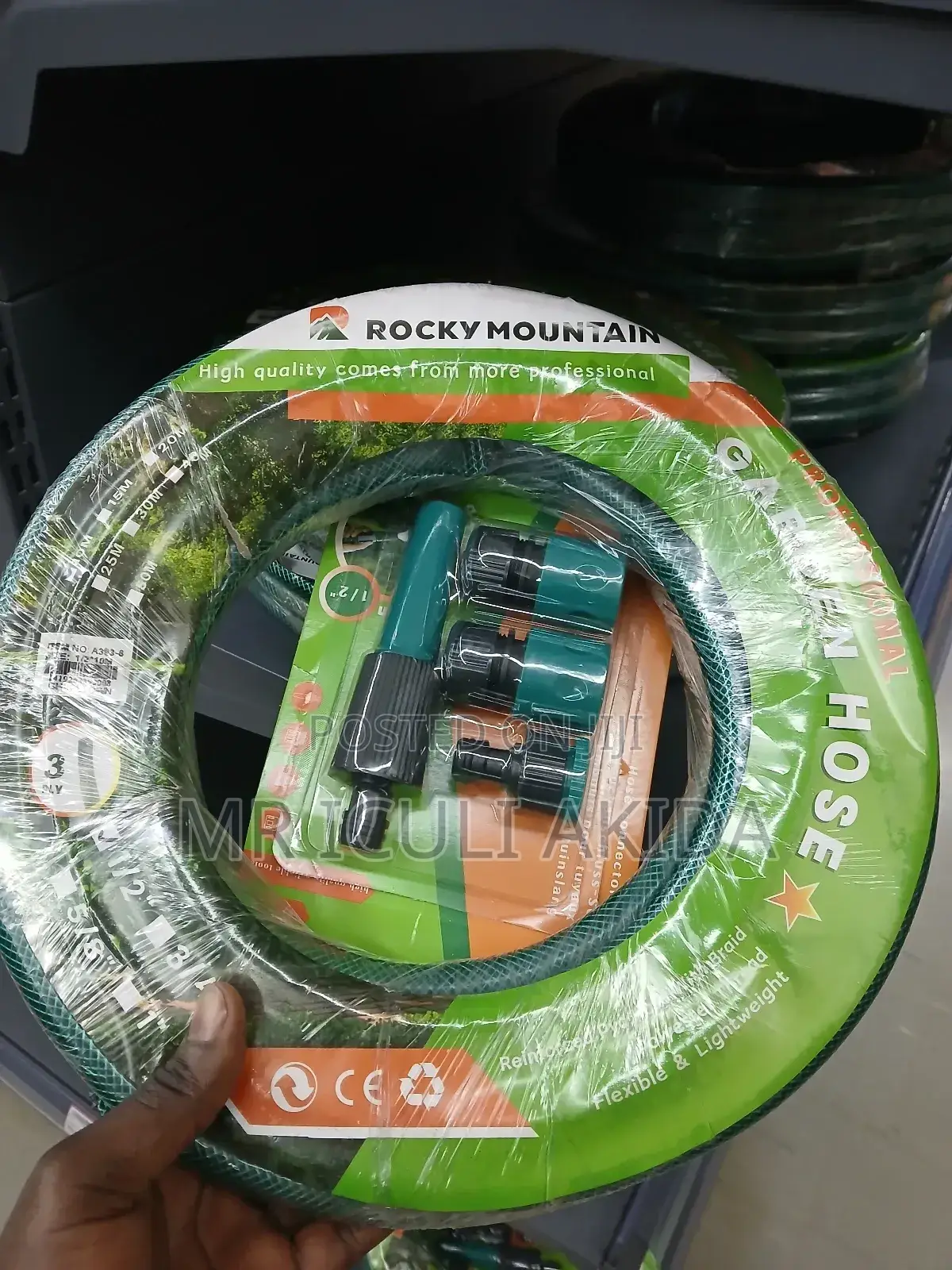 High Quality 30mtrs Green Garden Hose Pipe WTH Nozzle Kit
