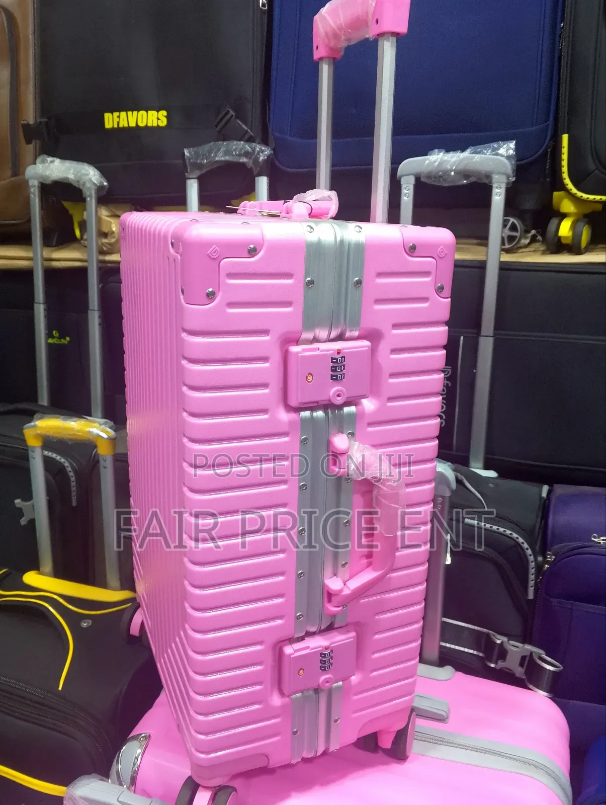 Noble Plastic Aluminium Plastic Suitcases. Medium. ( Pink)
