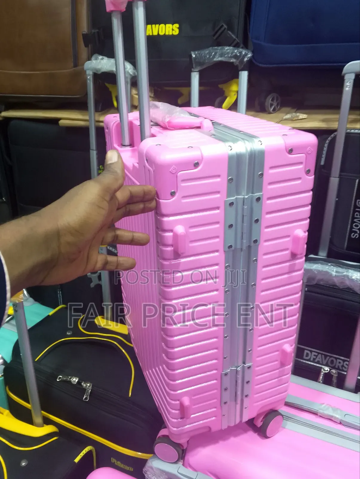 Noble Plastic Aluminium Plastic Suitcases. Medium. ( Pink)