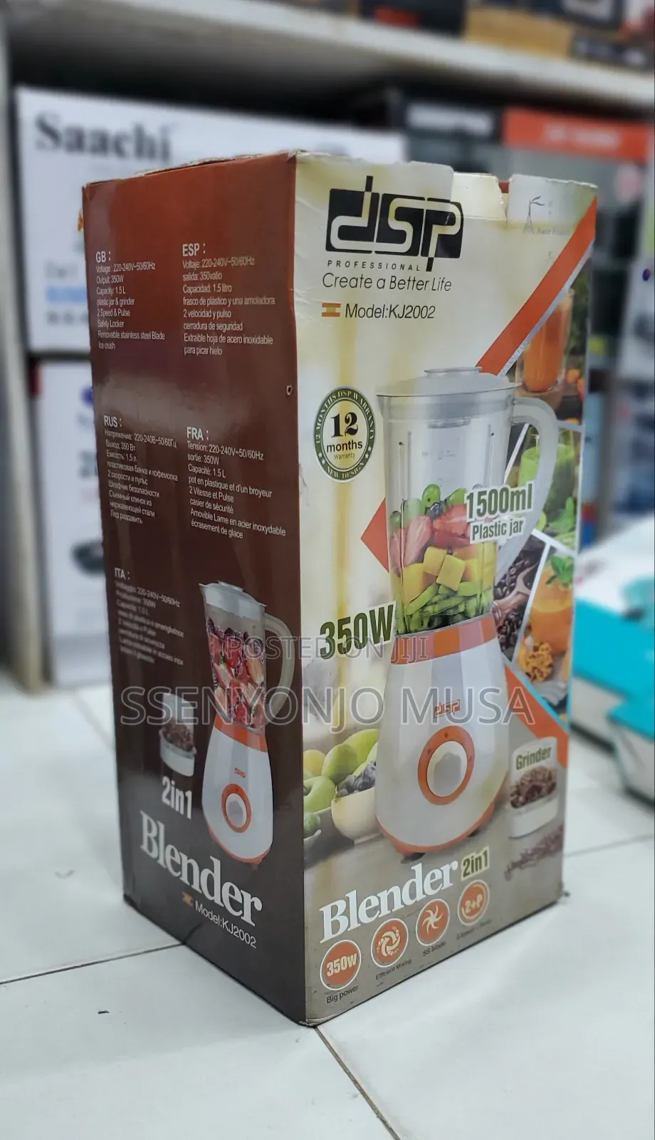 DSP Blender 1.5l 2-in-1 Professional With Grinder Kj2002 -350w