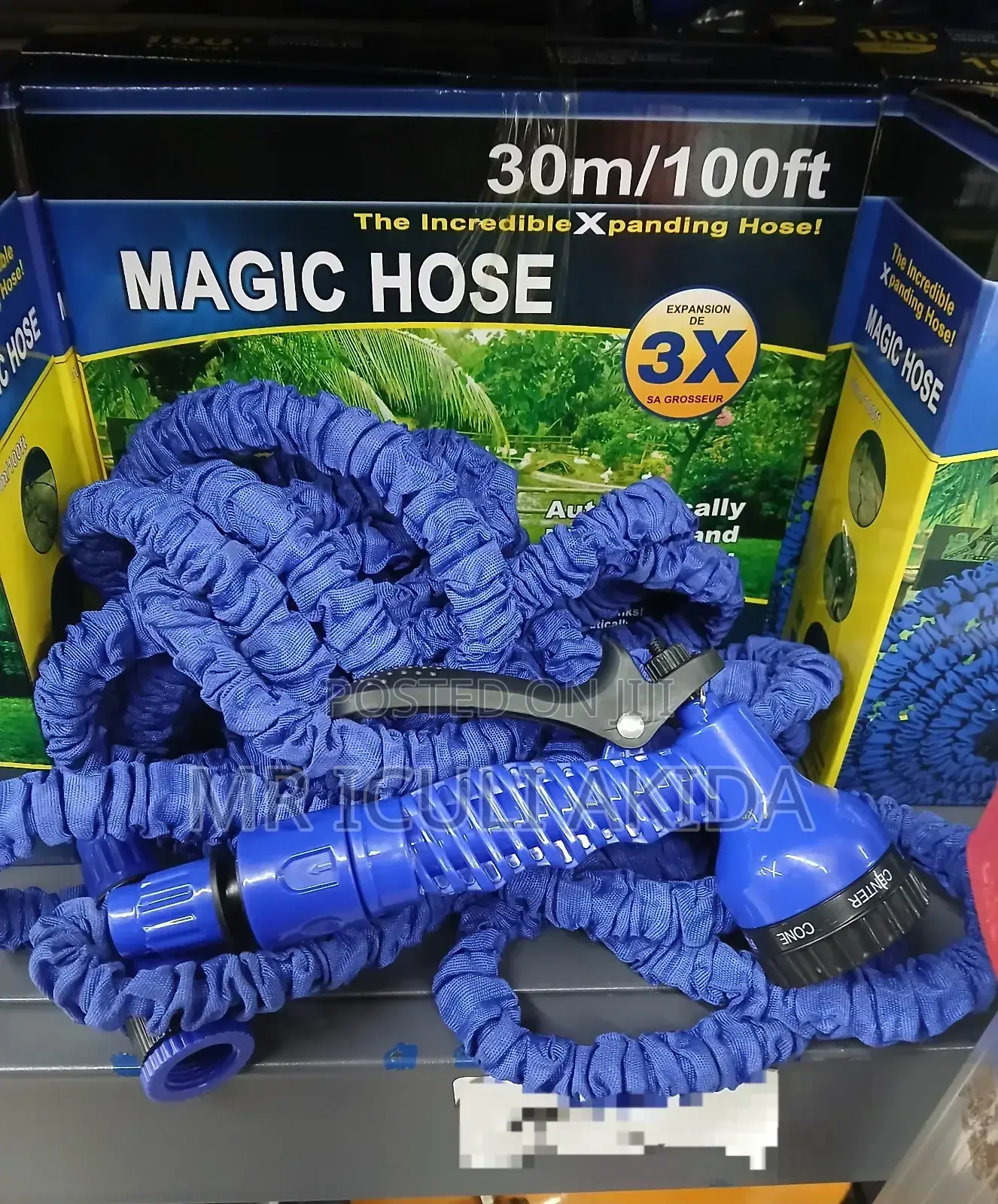 30m/100ft Magic Hose Pipe With 7heads Sprinkler Spray Gun