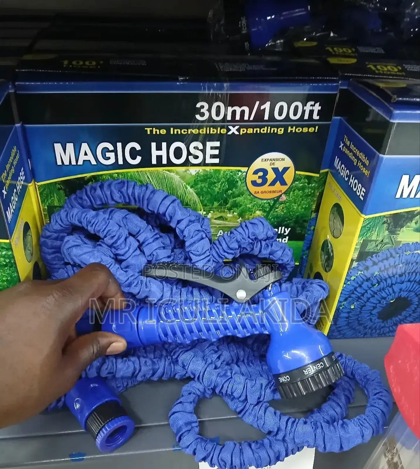 30m/100ft Magic Hose Pipe With 7heads Sprinkler Spray Gun