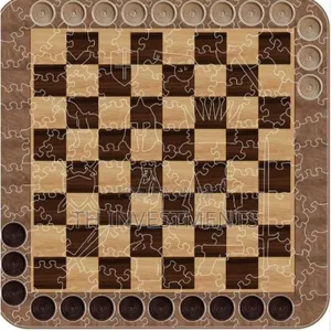 Portable Jigsaw Puzzle-Chess Board Game Mat--A3- Brown