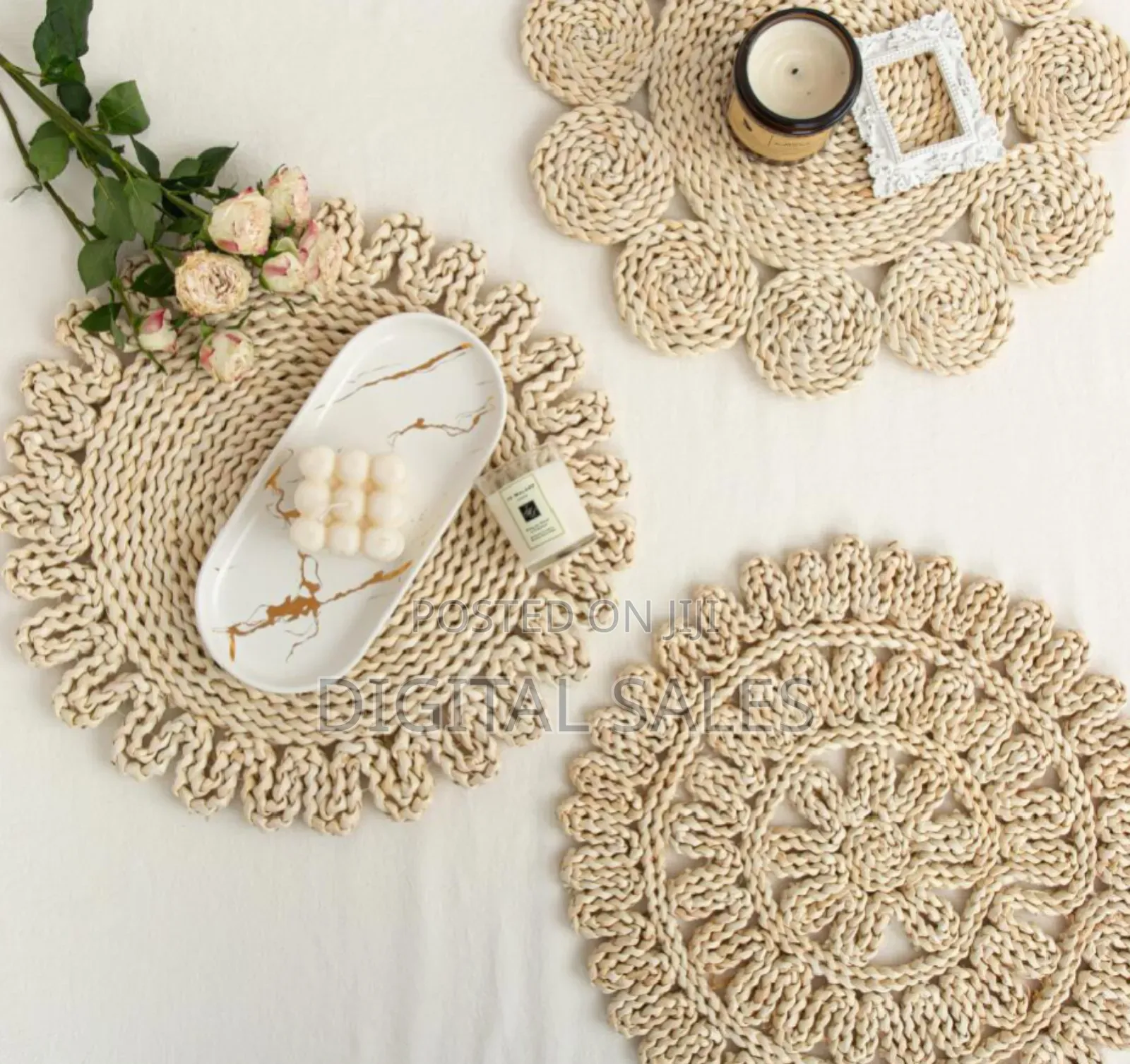 Woven Straw Place Mats 6pcs