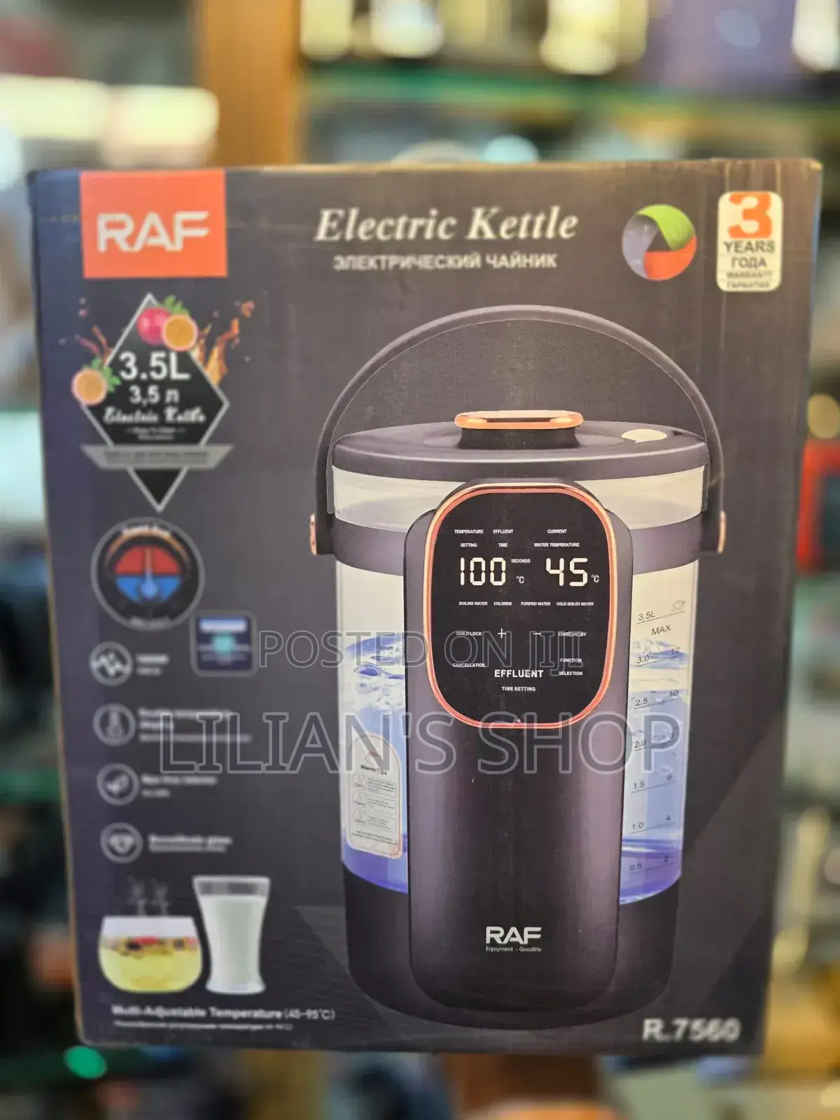 Raf Transparent Kettle 3.5L Heavy Duty