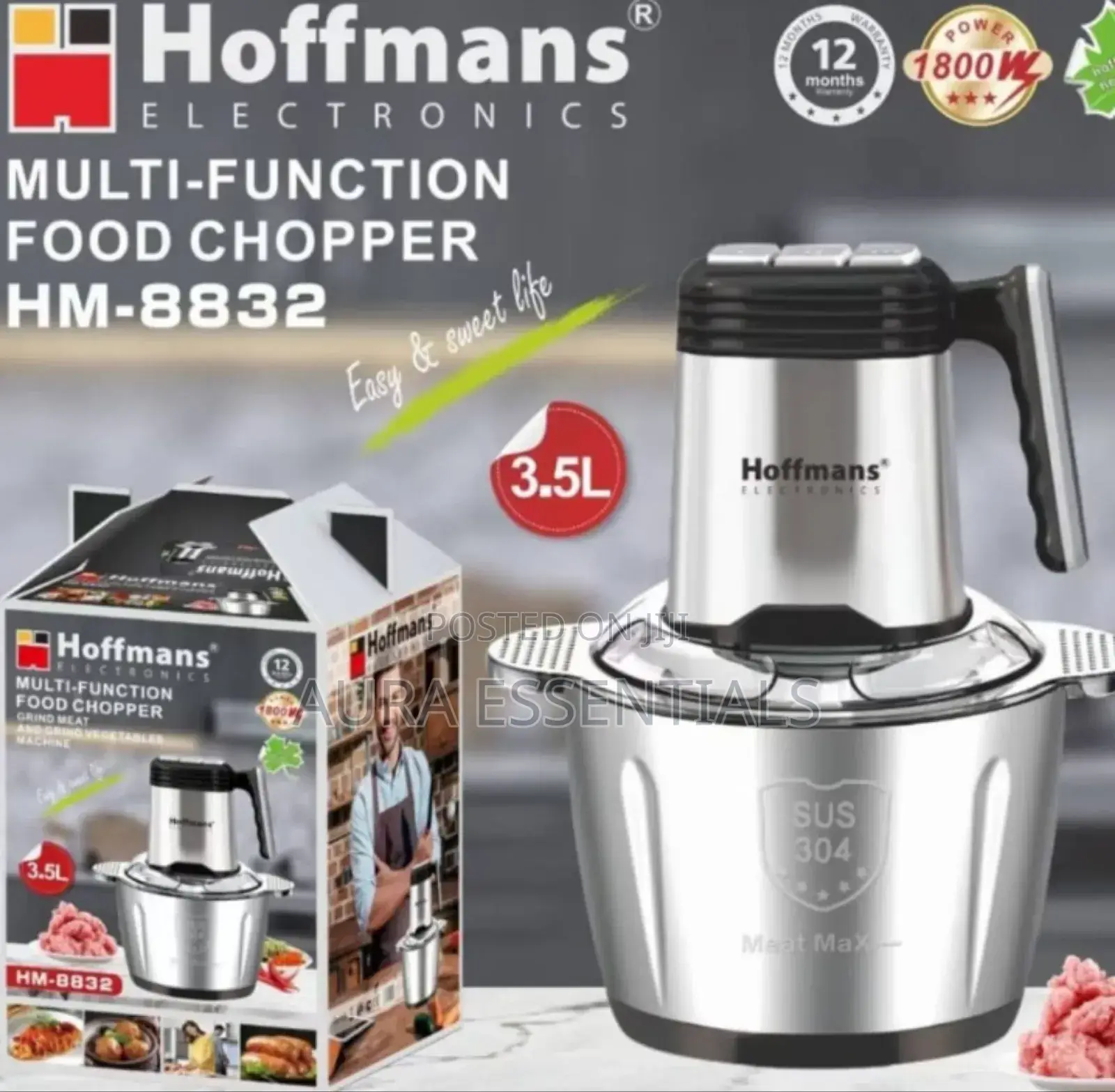 3.5L Hoffmans Electric Food Chopper HM-8832