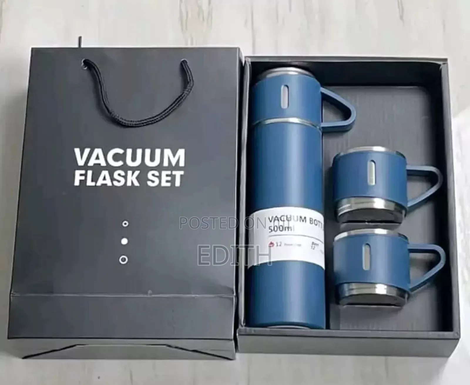 Vacuum Flask Set With 3 Cups