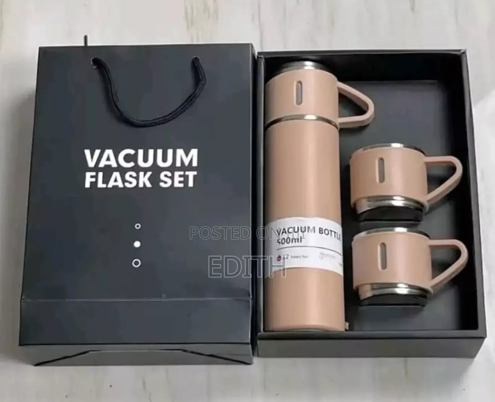 Vacuum Flask Set With 3 Cups